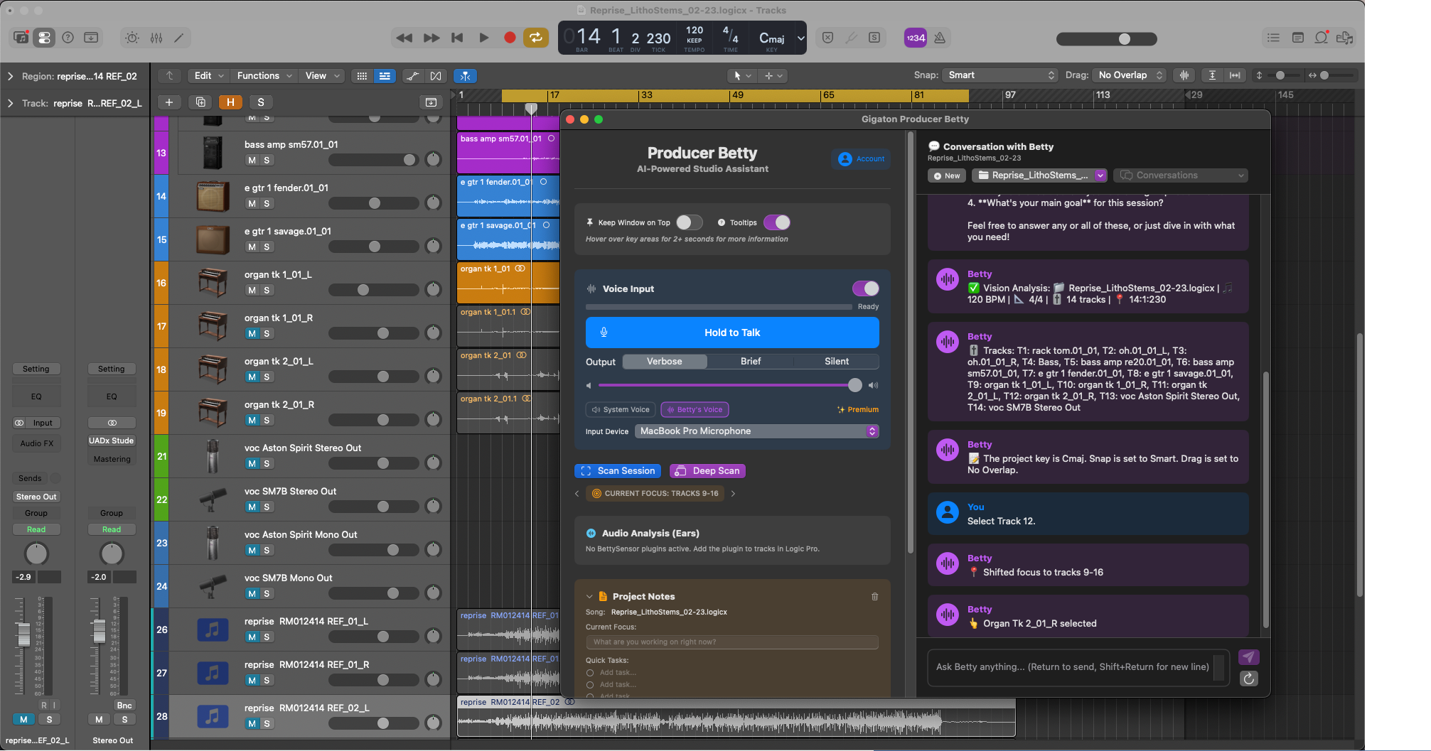 Betty conversation with session context